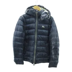 バーバリーブラックレーベル BURBERRY BLACK LABEL 美品 2WAY ホース刺繍 ダウンジャケット デタッチャブル ベスト 紺 ネイビー L D1F01-100-28