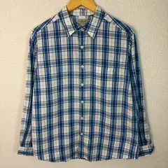 L.L.Bean エルエルビーン 長袖シャツ チェック柄 ブルー M-REGサイズ メンズ 古着 アメカジ シティーボーイ