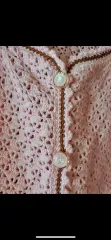 ピンク色 手編みカーディガン