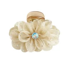 ヘアクリップ バレッタ レディース ヘアアクセサリー バンスクリップ 大きめ 花 まとめ髪 髪飾り パーティー 結婚式 お呼ばれ 二次会 デイリー フラワー おしゃれ 大人 ハーフアップ 髪留め ヘアアクセ (アイボリー) [アイボリー]