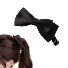 バナナクリップ リボン リボンクリップ ヘアクリップ ずれない 上品 可愛い かわいい 髪飾り髪留め クリップ ヘアアクセサリー おしゃれ 大人 しっかりとまる クリップ リボンヘアアクセ 大人可愛い (ブラック) [ブラック]