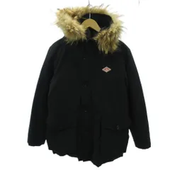 ダントン DANTON ダウンジャケット フード ラクーン ファー ロゴ 刺繍 38 黒 ブラック 1222