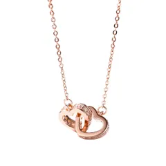 [Liebendo] ネックレス レディース ジルコン パール チェーン 長さ調節可能 ジルコン カップル ファッション キラキラ 人気 おしゃれ チェーン ピンクゴールド シンプル お誕生日 プレゼント おしゃれ 可愛い ハート (ローズ [ローズゴールド]