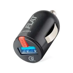 エレコム シガーチャージャー 1USBポート コンパクトQuickCharge 3.0対応 ブラック
