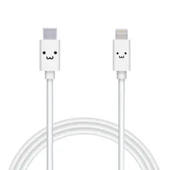 iphone 充電 ケーブル 1.5m データ転送 タイプC-ライトニング ホワイトフェイス かわいい しろちゃん 急速充電 Apple認証 純正品質 ホワイト  MPA-FCL15WF MPA-FCL15WF エレコム ELECOM