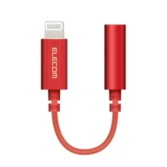 Lightningー4極イヤホン端子 変換ケーブル デザイン高耐久 レッド  MPAーXL35DS01RD MPA-XL35DS01RD エレコム ELECOM