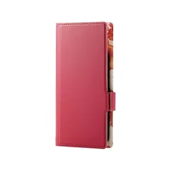 エレコム スマホケース 汎用 マルチケース Sサイズ レザー 手帳型 マグネット開閉 スライド式 スタンド機能 薄型 軽量 花柄 ストラップホール付 ディープピンク ELECOM