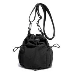 [FUPUTWO] スマホポーチ レディース 巾着 ショルダーベルト 旅行 軽量 カジュアル (ブラック) [ブラック]