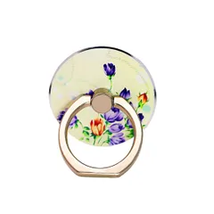 スマホリング ホルダー 360°回転 パステル 水彩 卓上スタンド・マグネット車載対応・落下防止 スタンド機能 (ブルー) [ブルー]