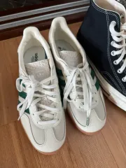 アディダス インドア ガゼル オフホワイト/グリーン 245