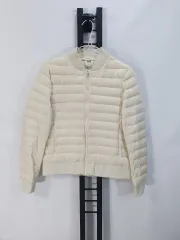 ユニクロ 軽量 ダウン ブルゾン ジャケット アイボリー 白 m