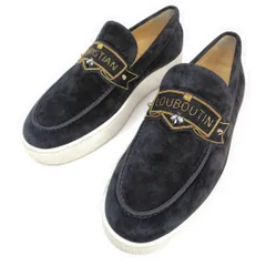 ★美品★Christian Louboutin クリスチャンルブタン スニーカー 42.5 スリッポン スエード 刺繍 メンズ 27.5cm