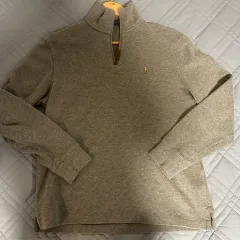 M-L) ポロ ラルフローレン ハーフジップアップ グレー