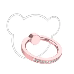 スマホリング 薄型 携帯リング タブレット リング スマホケース 360度回転スマホリング スマホ アクセサリー スマホぐりっぷ 透明 スマホアクセサリー スマホスタンド かわいい 落下防止 (くま ローズゴールド) [くま ローズゴールド]