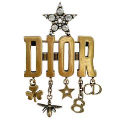クリスチャンディオール 蜂モチーフ ブローチ ゴールド ラインストーン 中古】Dior ディオール BEE 8 アイコン ラインストーンブローチ