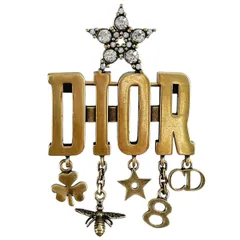 極希少★ディオール ヴィンテージ ゴールド ブローチ Bee ラインストーン 中古】Dior ディオール BEE 8 アイコン ラインストーンブローチ
