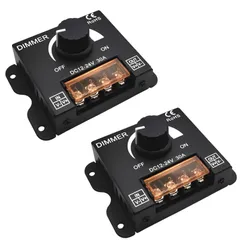 azumafy 調光器 調光スイッチ LED コントローラー ボリューム式 2個セット DC12-24V 30A 蓋つき 