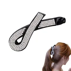 バナナクリップ レディース ヘアアクセサリー リボン ヘアクリップ 大きめ 髪留め しっかり留まる シンプル 可愛い 大人 (ブラック, リボン) [ブラック] [リボン]