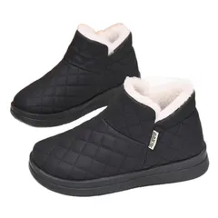 [G-tiamo] [ジーティアモ] ショート丈 ボア ブーツ 裏起毛 ミニ丈 ショート レディース かわいい おしゃれ スリッポン シューズ カワイイ オシャレスノーシューズ スノーブーツ ショートブーツ スニーカー 防寒 暖かい 雪 雨 [24.5 cm]