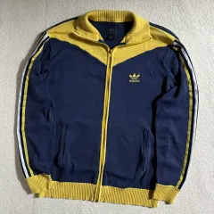 アディダス オールドスクール ネイビー イエロー 남노 ニットジップアップ ニットジャージ