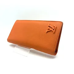 【 美品 】LOUIS VUITTON　ルイヴィトン　アエログラム　ポルトフォイユブラザ　長財布　レザー　オレンジ