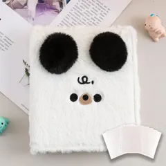 シール帳 透明 A6 リフィル 可愛い ぬいぐるみ 女の子 ドロップシール 動物 手帳 バインダー シール手帳 スクラップ帳 犬 白黒 アニマル ステッカー (白黒わんこ) [白黒わんこ]