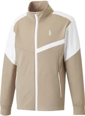 ゴーセン GOSEN テニス 裏起毛ストレッチジャケット メンズ レディース ウォームアップニットジャケット 上着 アウター 裏起毛 羽織 部活 チーム ストレッチ 保温  W2440 61 ベージュ