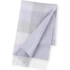 [Elensia] エレンシア ウール カシミヤ ブレンド リバーシブル マフラー レディース メンズ 洗える UVカット98%以上 チェック 30×186cm 160g アイスグレー プレゼント [アイスグレー]