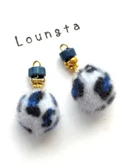 3795ファーピアス ファー ヒョウ柄ピアス 樹脂ピアス