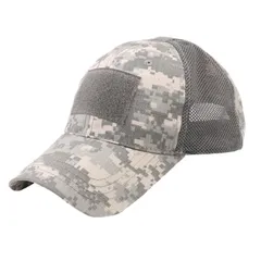 [ASPALAND] タクティカル アーミー キャップ メッシュ 通気 性 ベルクロ付 サバゲー 帽 子 サイズ調整 (ACU 迷彩) [ACU 迷彩] [Free Size]