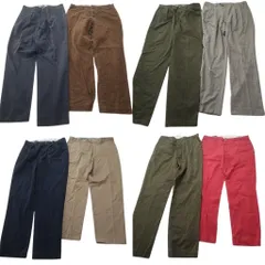 古着卸 まとめ売り ラルフローレン パンツ 8枚セット (メンズ 36 ) ポロチノ スラックス ネイビー ベージュ 90’s 中古 古着 ND1470