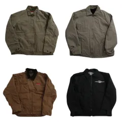 古着卸 まとめ売り ダック地 デトロイト型 ジャケット 4枚セット (メンズ L /54 ) ワンポイント 企業 ワーク 中古 古着 ND1400