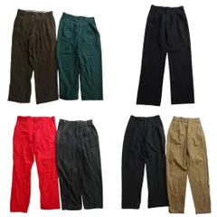 古着卸 まとめ売り スラックス パンツ 7枚セット (メンズ 30 ) ツータック ワイド テーパード ダブル仕様 中古 古着 ND1513