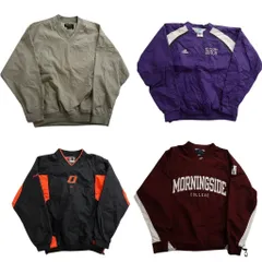 古着卸 まとめ売り ブランドMIX プルオーバー ジャケット 4枚セット (メンズ S /M ) ナイキ アディダス エディーバウアー 中古 古着 ND1584