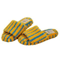 [S.F.Yammy] スリッパ もこもこ 室内 【ふわふわあったか】 ルームシューズ 冬用 暖かい 北欧 (1, イエロー, M, 日本の靴のサイズ寸法, 大人, アルファベット, M) [イエロー] [1] [M]