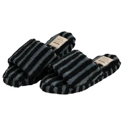 [S.F.Yammy] スリッパ もこもこ 室内 【ふわふわあったか】 ルームシューズ 冬用 暖かい 北欧 (1, ブラック, L, 日本の靴のサイズ寸法, 大人, アルファベット, L) [ブラック] [1] [L]