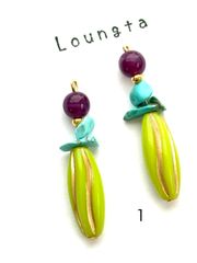 3809ターコイズピアス 個性派ピアス 樹脂ピアス エスニックピアス