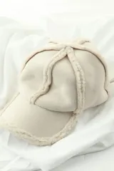 (F) Steve Madden 帽子 ムートン スウェード シープスキン フリース 起毛 -26B0