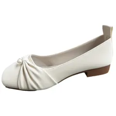 [Lopis] 快適 パンプス レディース 2cmヒール 綺麗 スクエアトゥ おしゃれ シューズ かわいい ローヒール 靴 痛くない 歩きやすい (ホワイト, 日本の靴のサイズ寸法, 大人, 数値, 24.0 cm) [ホワイト] [24.0 cm]