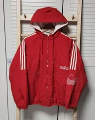 アディダス 3本線 90s ディープレッド ウィンドブレーカー アウター ジャケット