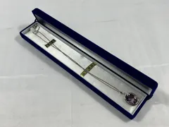 ネックレス　紫水晶　ケース付き　ペンダント　宝石　石　水晶　シルバー　アクセサリー　レディース　婦人　女性　ファッション　昭和レトロ　昭和　レトロ