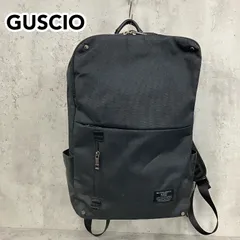 GUSCIO ITALY グッシオ バックパック リュック ビジネスバッグ A4 PC収納 3層 イタリア ブラック 黒 撥水 ユニセックス カジュアル スクエア型 自立 191012 ★ ■■