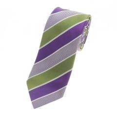 中古】ブリオーニ Brioni シルク プリント ストライプ柄ネクタイ