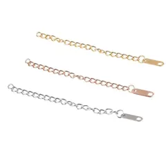 [ROSELLA] アクセサリーパーツ アジャスター 延長チェーン 3本セット ハンドメイド ネックレス ブレスレットに使える ステンレス素材 4cm 5cm 6cm カラーバリエーションあり (ピンクゴールド  [ピンクゴールド ２本セット 5mm/6mm]