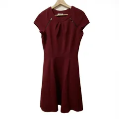 EGERIE(エジェリ) ワンピース サイズT2 レディース - ボルドー 半袖/ひざ丈/メッシュ