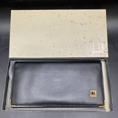 X326 DUNHILL ダンヒル 長財布 札入れ ブラック ゴールド 黒 二つ折り　メンズレディース　カードケース
