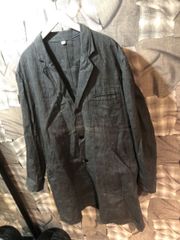 【極美品】フレンチ　ヴィンテージ　ボージョンスモック　リネン　アトリエコート 極美品】フレンチ ヴィンテージ ボージョンスモック リネン アトリエ