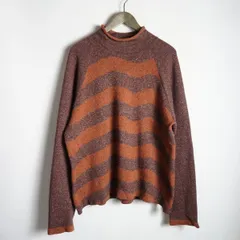 正規 ENCOMING インカミング AW21-SCJM ボーダー ニット セーター 長袖 ロングスリーブ タートルネック 茶 オレンジ サイズ フリー 507P★2