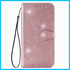 【人気商品】(zマンダラローズゴールド) ノートブック型携帯電話保護カバー多機能携帯電話ホルスター財布携帯電話ホルダーバンプパターンテクスチャ耐久性摩擦耐性携帯電話ケース男性と女性に適した多色オプション 手帳型 ケース Pro 15 に適用するiPhone