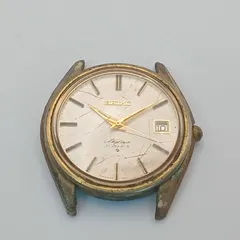 【稼働 良品】1223-4 SEIKO SKYLINER セイコー スカイライナー 6102 8000 メンズ腕時計 自動巻き フェイスのみ デイト ゴールド色